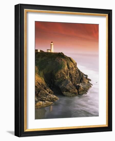 North Head Lighthouse on Cliff, Fort Canby State Park, Washington, USA-Stuart Westmorland-Framed Photographic Print