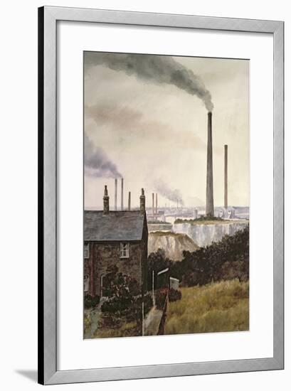 North Kent Landscape - Nr. Northfleet, Gravesend-Vic Trevett-Framed Giclee Print