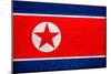 North Korea Flag Design with Wood Patterning - Flags of the World Series-Philippe Hugonnard-Mounted Art Print