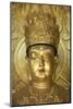 North Korea, Kaesong. a Gold Buddha at Ryongtong Temple. Founded by Chontae Buddhist Sect in 1027-Katie Garrod-Mounted Photographic Print