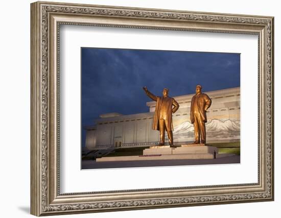 North Korea, Pyongyang. Bronze Statues of Kim Il Sung, Arm Out Pointing the Way Forward-Katie Garrod-Framed Photographic Print