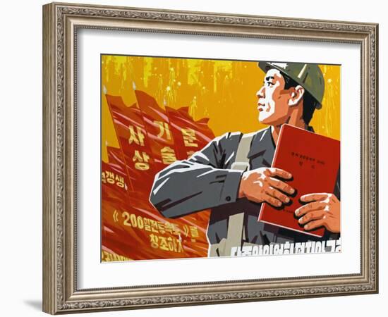 North Korea, Pyongyang, Painting in the Korean Art Museum-Gavin Hellier-Framed Photographic Print