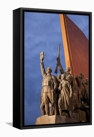 North Korea, Pyongyang. the Socialist Revolution Stone Monument Lined with 228 Bronze Figures-Katie Garrod-Framed Premier Image Canvas