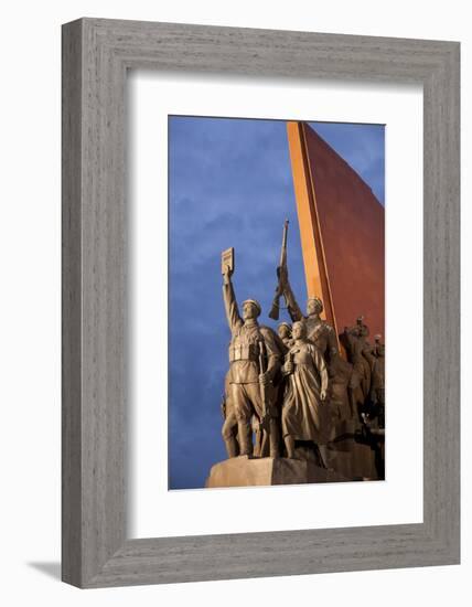 North Korea, Pyongyang. the Socialist Revolution Stone Monument Lined with 228 Bronze Figures-Katie Garrod-Framed Photographic Print