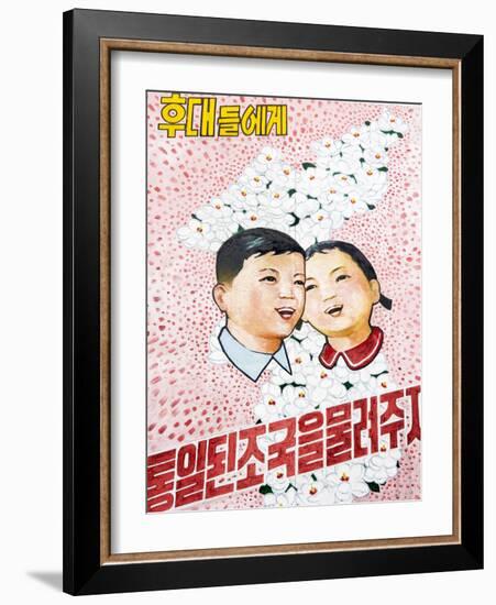 North Korean Propaganda Poster, Democratic People's Republic of Korea (DPRK), North Korea, Asia-Gavin Hellier-Framed Photographic Print