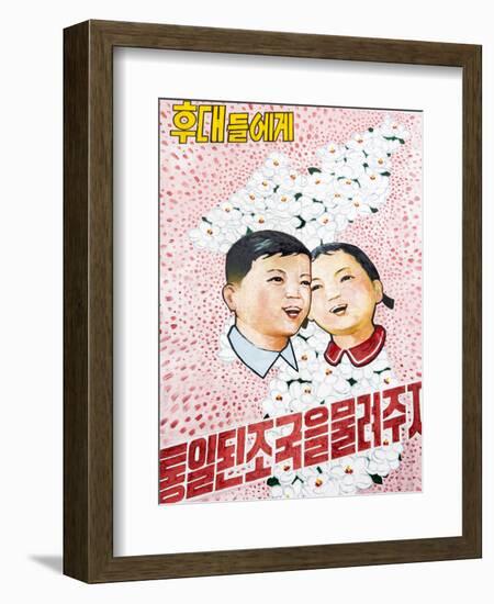 North Korean Propaganda Poster, Democratic People's Republic of Korea (DPRK), North Korea, Asia-Gavin Hellier-Framed Photographic Print