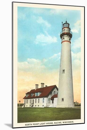 North Point Lighthouse, Racine, Wisconsin-null-Mounted Art Print