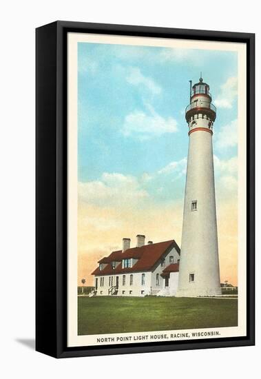 North Point Lighthouse, Racine, Wisconsin-null-Framed Stretched Canvas