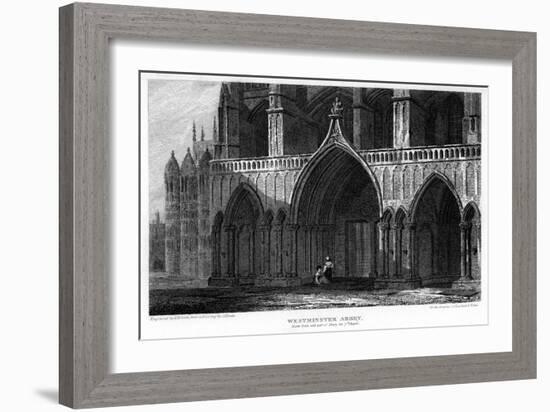 North Porch with Part of the Henry VII Chapel, Westminster Abbey, London, 1815-H Hobson-Framed Giclee Print