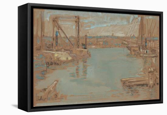 North River Dock, New York, 1901-Childe Hassam-Framed Premier Image Canvas