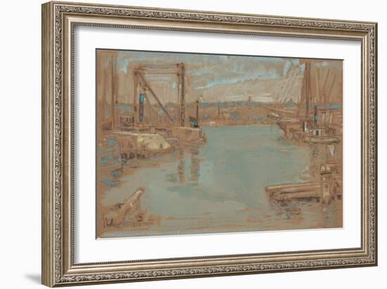 North River Dock, New York, 1901-Childe Hassam-Framed Giclee Print