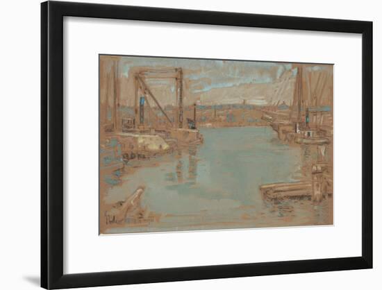 North River Dock, New York, 1901-Childe Hassam-Framed Giclee Print