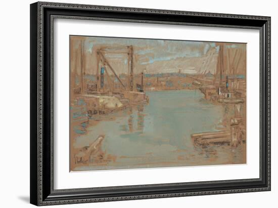 North River Dock, New York, 1901-Childe Hassam-Framed Giclee Print