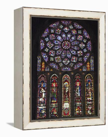 North Rose Window of Chartres Cathedral, Depicting the Glorification of the Virgin Mary-null-Framed Premier Image Canvas