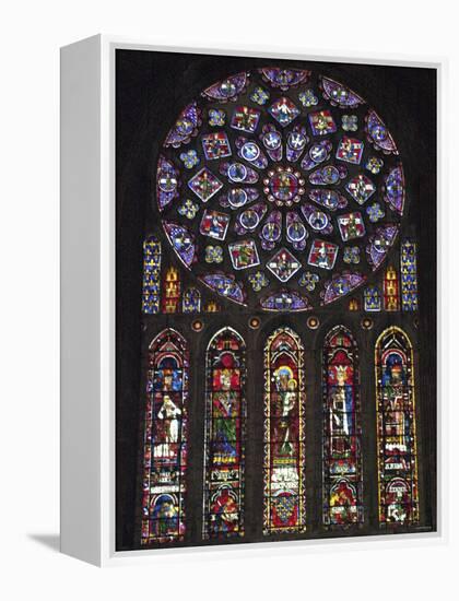 North Rose Window of Chartres Cathedral, Depicting the Glorification of the Virgin Mary-null-Framed Premier Image Canvas