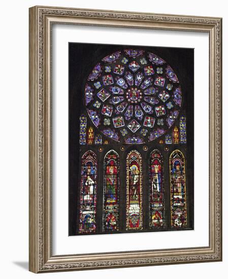 North Rose Window of Chartres Cathedral, Depicting the Glorification of the Virgin Mary-null-Framed Photographic Print