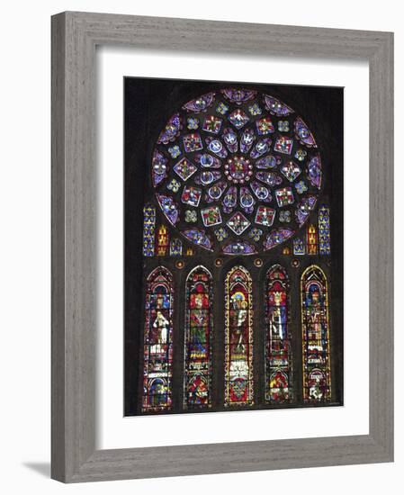 North Rose Window of Chartres Cathedral, Depicting the Glorification of the Virgin Mary-null-Framed Photographic Print