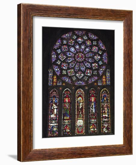 North Rose Window of Chartres Cathedral, Depicting the Glorification of the Virgin Mary-null-Framed Photographic Print