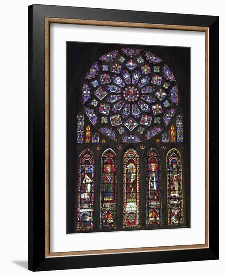 North Rose Window of Chartres Cathedral, Depicting the Glorification of the Virgin Mary-null-Framed Photographic Print