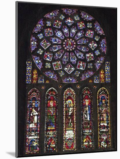 North Rose Window of Chartres Cathedral, Depicting the Glorification of the Virgin Mary-null-Mounted Photographic Print