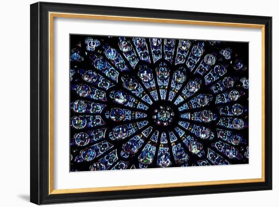 North Rose Window of Notre Dame Cathedral, Paris, Ile-De-France, France-null-Framed Giclee Print