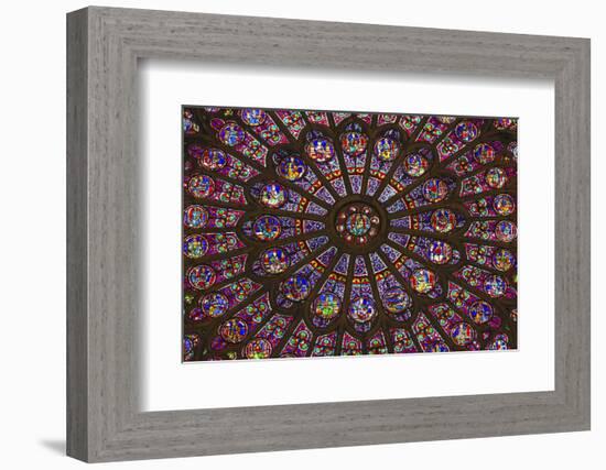 North Rose Window Virgin Mary Jesus Disciples Stained Glass Notre Dame Cathedral Paris, France-William Perry-Framed Photographic Print