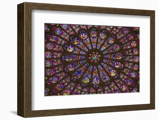 North Rose Window Virgin Mary Jesus Disciples Stained Glass Notre Dame Cathedral Paris, France-William Perry-Framed Photographic Print