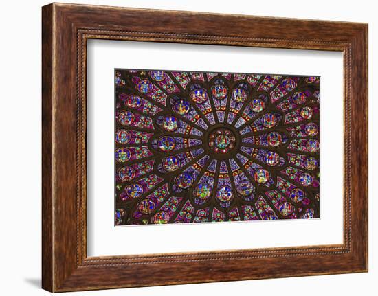 North Rose Window Virgin Mary Jesus Disciples Stained Glass Notre Dame Cathedral Paris, France-William Perry-Framed Photographic Print