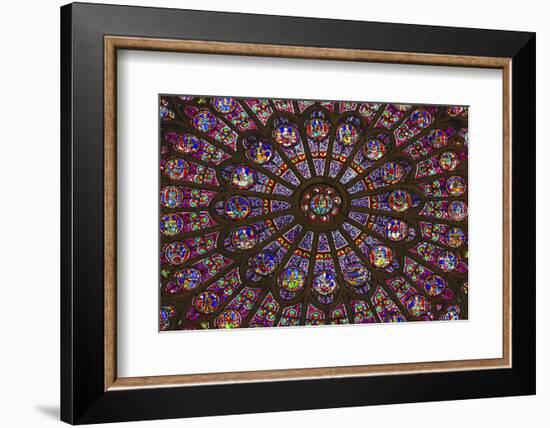 North Rose Window Virgin Mary Jesus Disciples Stained Glass Notre Dame Cathedral Paris, France-William Perry-Framed Photographic Print