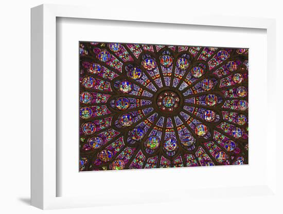 North Rose Window Virgin Mary Jesus Disciples Stained Glass Notre Dame Cathedral Paris, France-William Perry-Framed Photographic Print