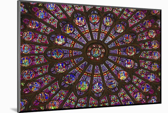 North Rose Window Virgin Mary Jesus Disciples Stained Glass Notre Dame Cathedral Paris, France-William Perry-Mounted Photographic Print