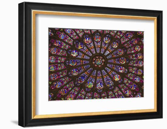 North Rose Window Virgin Mary Jesus Disciples Stained Glass Notre Dame Cathedral Paris, France-William Perry-Framed Photographic Print