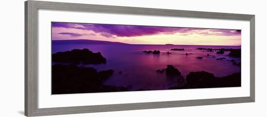 North Shore at Purple Sunset, Maui, Hawaii, USA-null-Framed Photographic Print