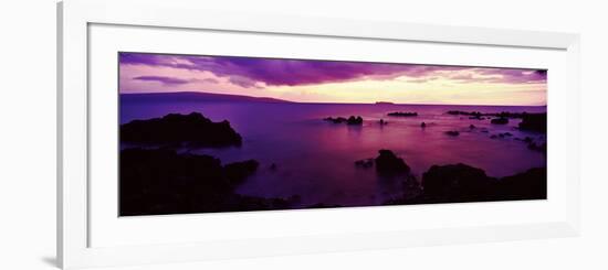 North Shore at Purple Sunset, Maui, Hawaii, USA--Framed Photographic Print