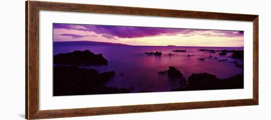 North Shore at Purple Sunset, Maui, Hawaii, USA-null-Framed Photographic Print