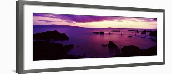 North Shore at Purple Sunset, Maui, Hawaii, USA-null-Framed Photographic Print