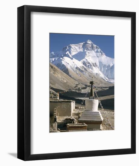 North Side of Mount Everest (Chomolungma), from Rongbuk Monastery, Himalayas, Tibet, China-Tony Waltham-Framed Photographic Print