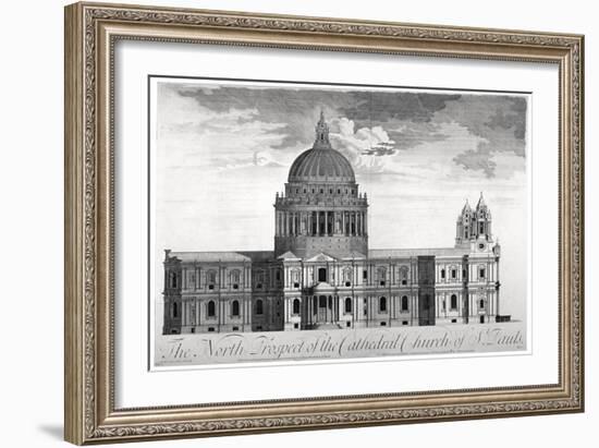 North View of St Paul's Cathedral, City of London, C1713-null-Framed Giclee Print