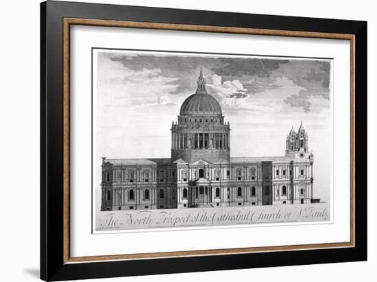North View of St Paul's Cathedral, City of London, C1713-null-Framed Giclee Print