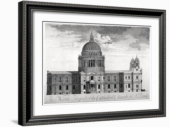 North View of St Paul's Cathedral, City of London, C1713-null-Framed Giclee Print