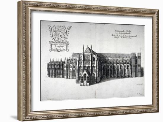 North View of Westminster Abbey, London, 1654-Wenceslaus Hollar-Framed Premium Giclee Print