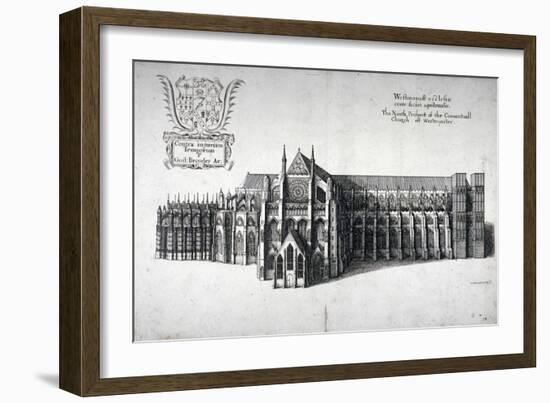 North View of Westminster Abbey, London, 1654-Wenceslaus Hollar-Framed Premium Giclee Print