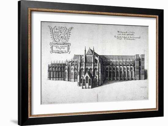 North View of Westminster Abbey, London, 1654-Wenceslaus Hollar-Framed Premium Giclee Print