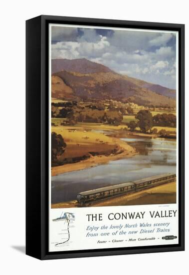 North Wales, England - Conway Valley Scene British Railways Poster-Lantern Press-Framed Stretched Canvas
