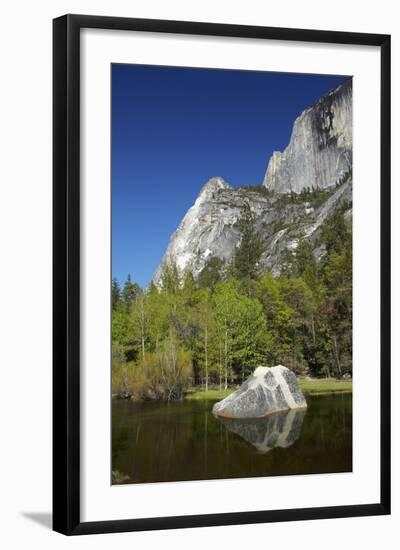 North West Face of Half Dome, and Mirror Lake, Yosemite NP, California-David Wall-Framed Photographic Print