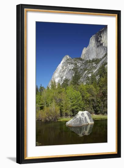 North West Face of Half Dome, and Mirror Lake, Yosemite NP, California-David Wall-Framed Photographic Print