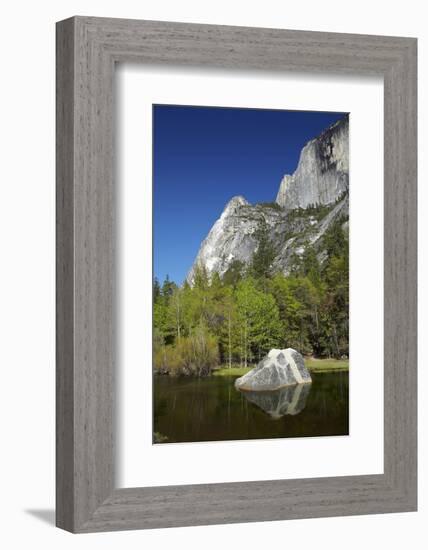 North West Face of Half Dome, and Mirror Lake, Yosemite NP, California-David Wall-Framed Photographic Print