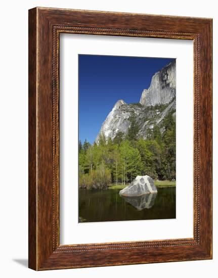 North West Face of Half Dome, and Mirror Lake, Yosemite NP, California-David Wall-Framed Photographic Print