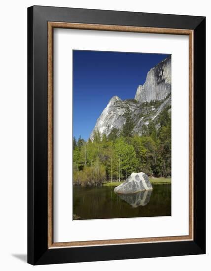 North West Face of Half Dome, and Mirror Lake, Yosemite NP, California-David Wall-Framed Photographic Print