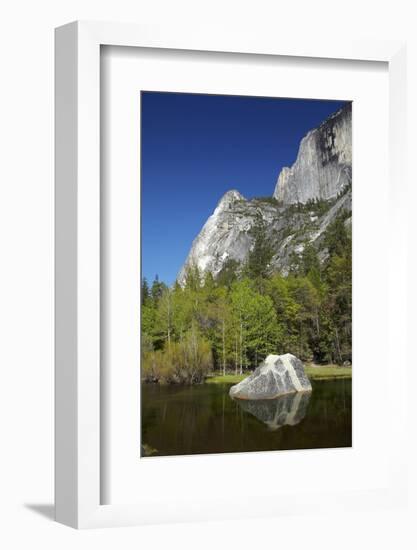 North West Face of Half Dome, and Mirror Lake, Yosemite NP, California-David Wall-Framed Photographic Print